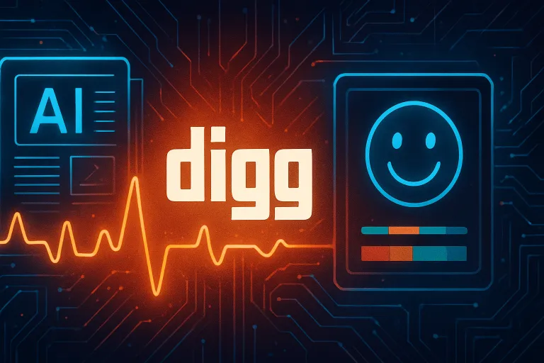Digg vuelve a la vida convertido en un rastreador de sentimiento sobre noticias de IA
