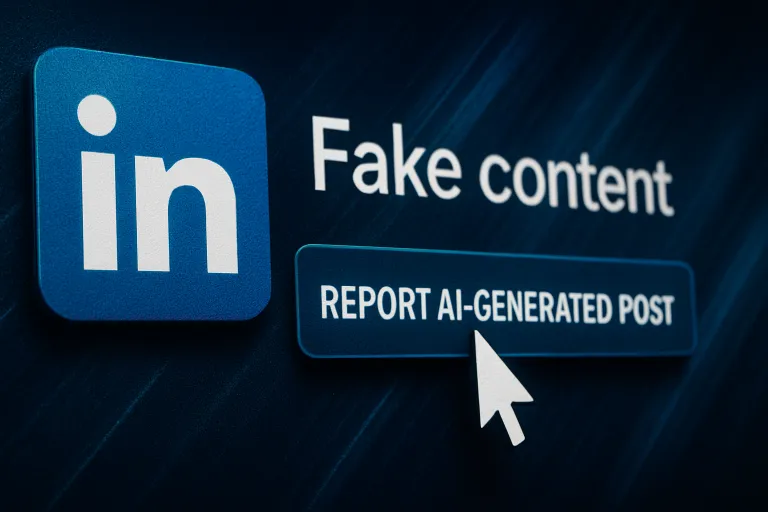 LinkedIn estrena un botón para denunciar publicaciones basura creadas con inteligencia artificial