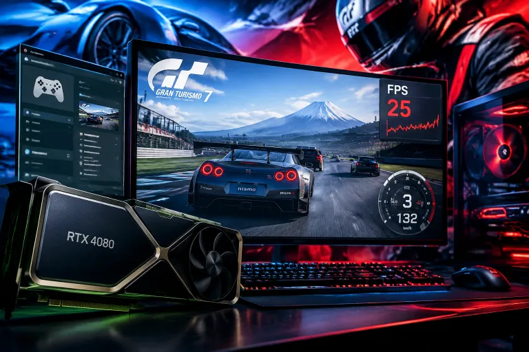 Un emulador consigue ejecutar Gran Turismo 7 en PC, aunque una RTX 4080 apenas alcanza 25 FPS